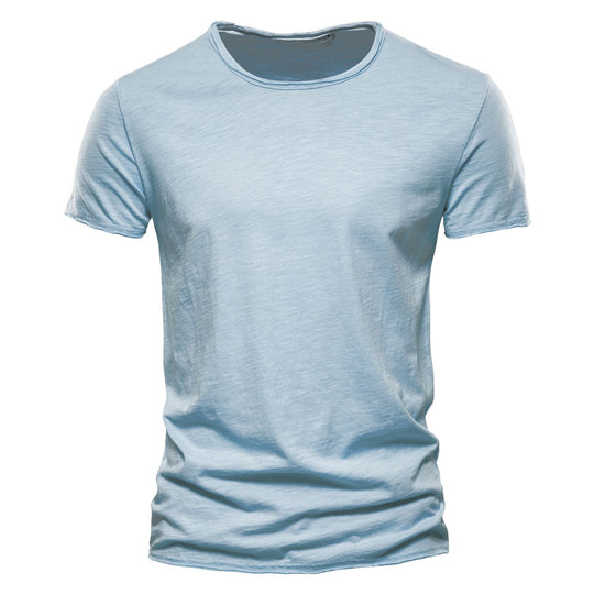 Herren nan leichtes Baumwollshirt mit Rundhalsausschnitt und schlanker Passform