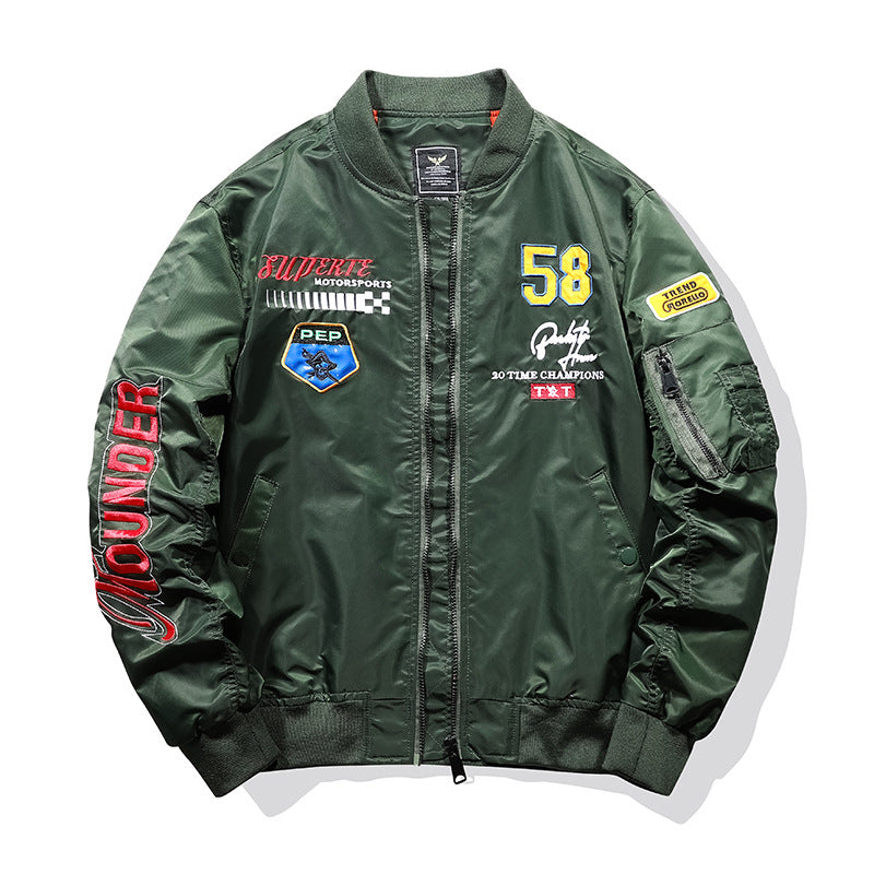 Herren Sportliche Bomberjacke mit bunten Applikationen Shop Nory