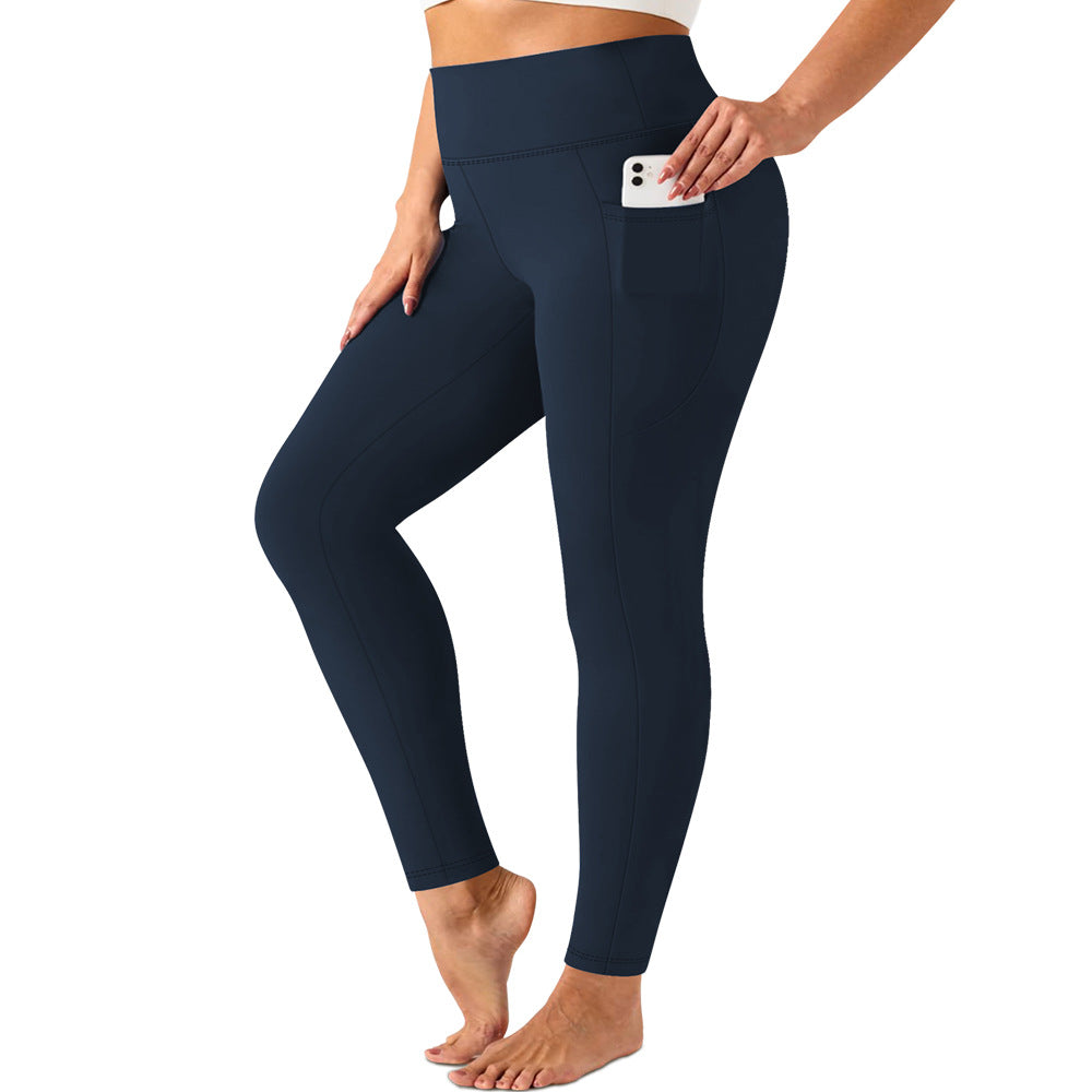Damen hochtaillierte Sportleggings mit Seitentasche und formendem Stretchmaterial Shopy Nory