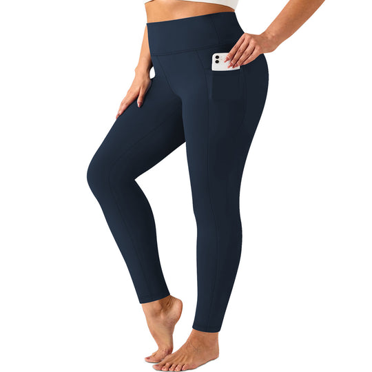 Damen hochtaillierte Sportleggings mit Seitentasche und formendem Stretchmaterial Shopy Nory