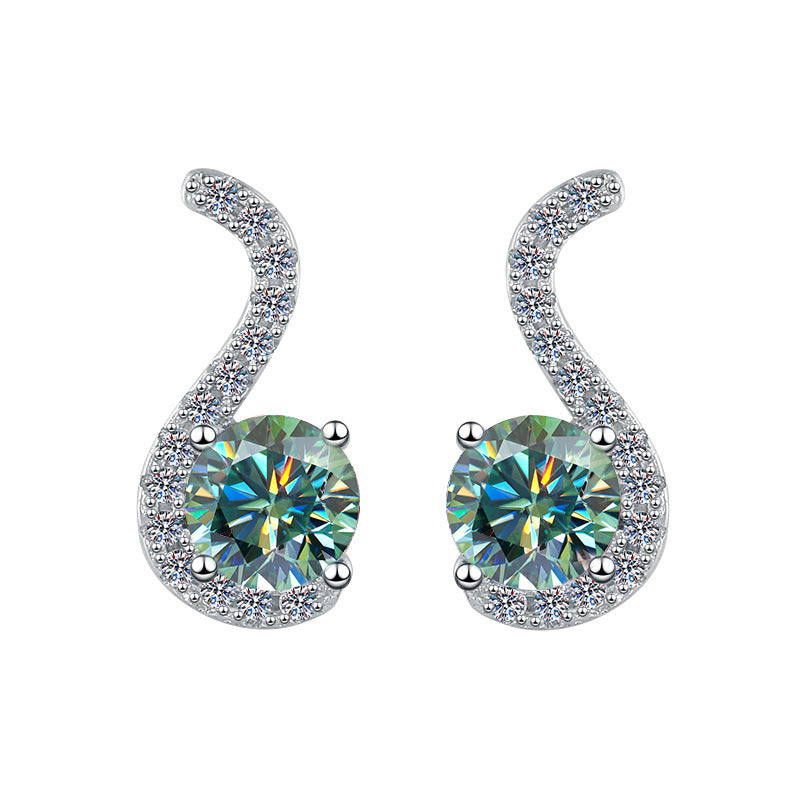 Damen Ohrringe mit funkelnden Zirkonia und elegantem Schwung Shop Nory