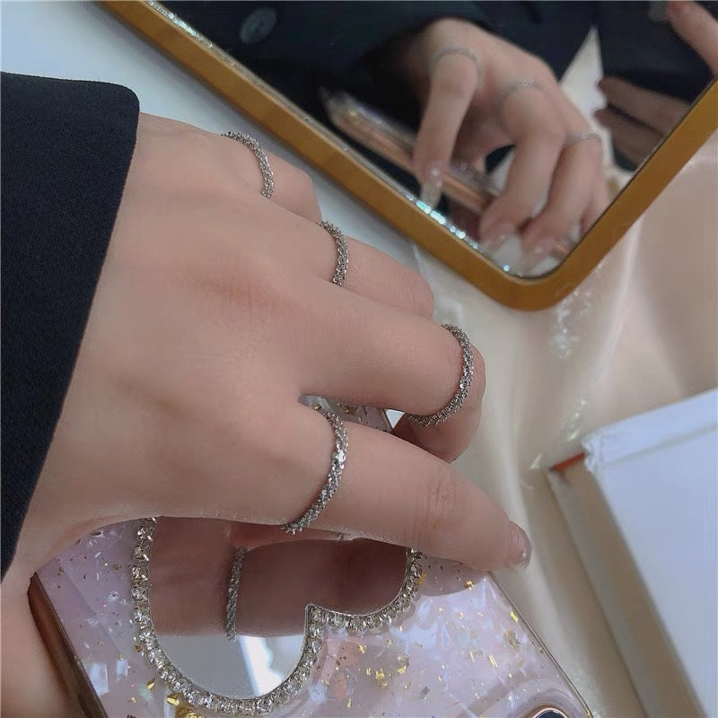 Damen Funkelndes Mehrschichtiges Ring-Set Shop Nory