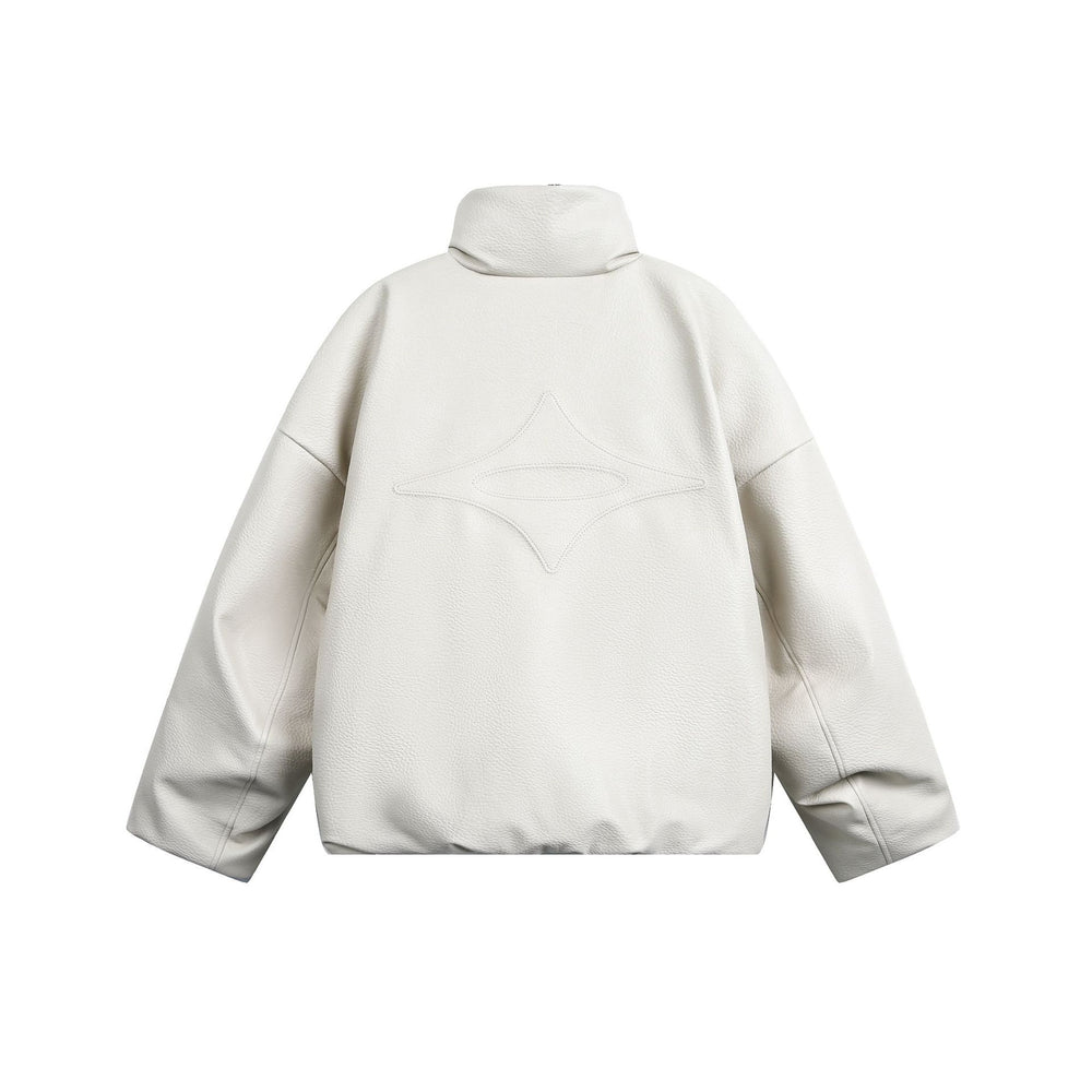 Damen Oversized Kunstleder-Bomberjacke mit hohem Stehkragen Shop Nory
