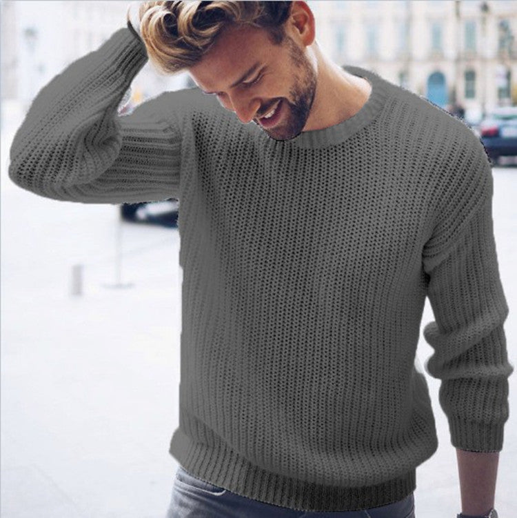 Herren Grobstrickpullover mit modernem Rippenmuster und lässigem Schnitt