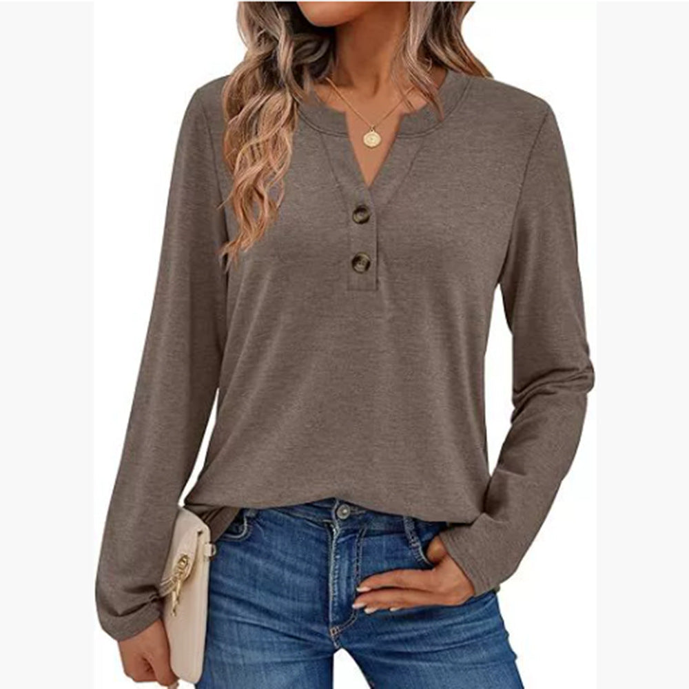 Damen Langarmshirt mit Knopfdetails