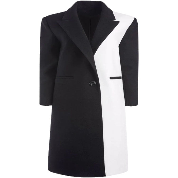 Damen Taillierter Midi‑Longcoat im Clean‑Tailoring mit kontrastiertem Innenfutter und Schalkragen Shop Nory