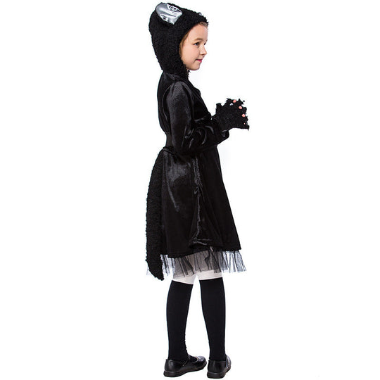 Mädchen Katzenkostüm mit Kapuze und detaillierten Accessoires Shop Nory