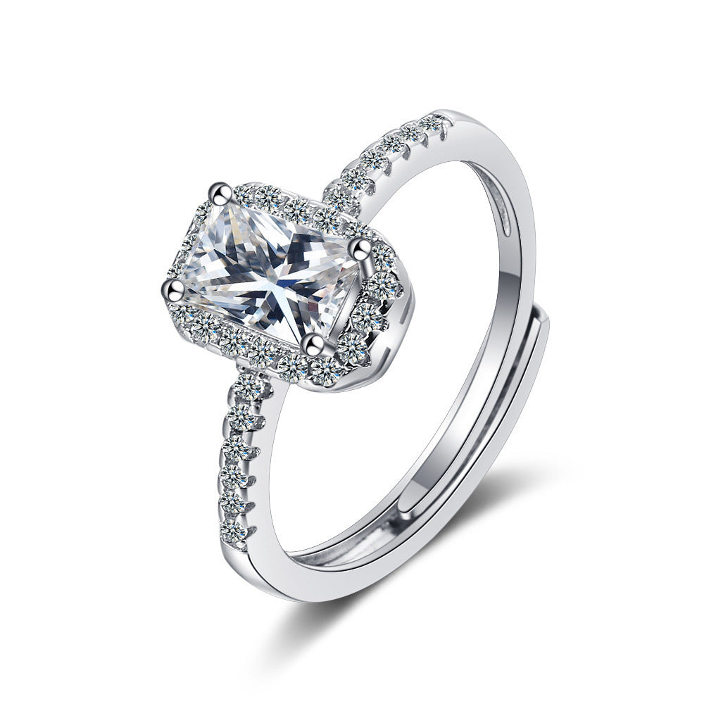 Damen Funkelnder Verlobungsring mit eleganter Zirkonia-Verzierung Shop Nory