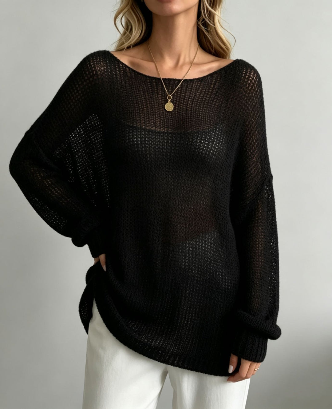 Damen Oversize Strickpullover mit transparentem Mohair‑Effekt Shop Nory