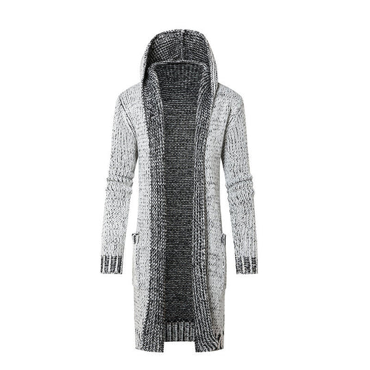 Damen Langer Kapuzen‑Strickcardigan mit tiefer Rippenstruktur und aufgesetzten Taschen Shop Nory