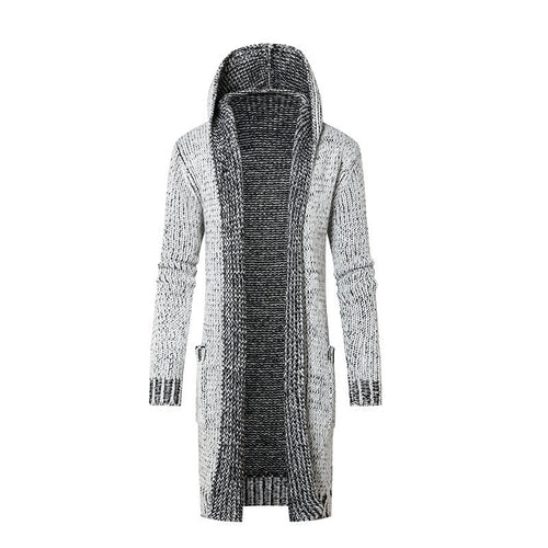 Damen Langer Kapuzen‑Strickcardigan mit tiefer Rippenstruktur und aufgesetzten Taschen Shop Nory