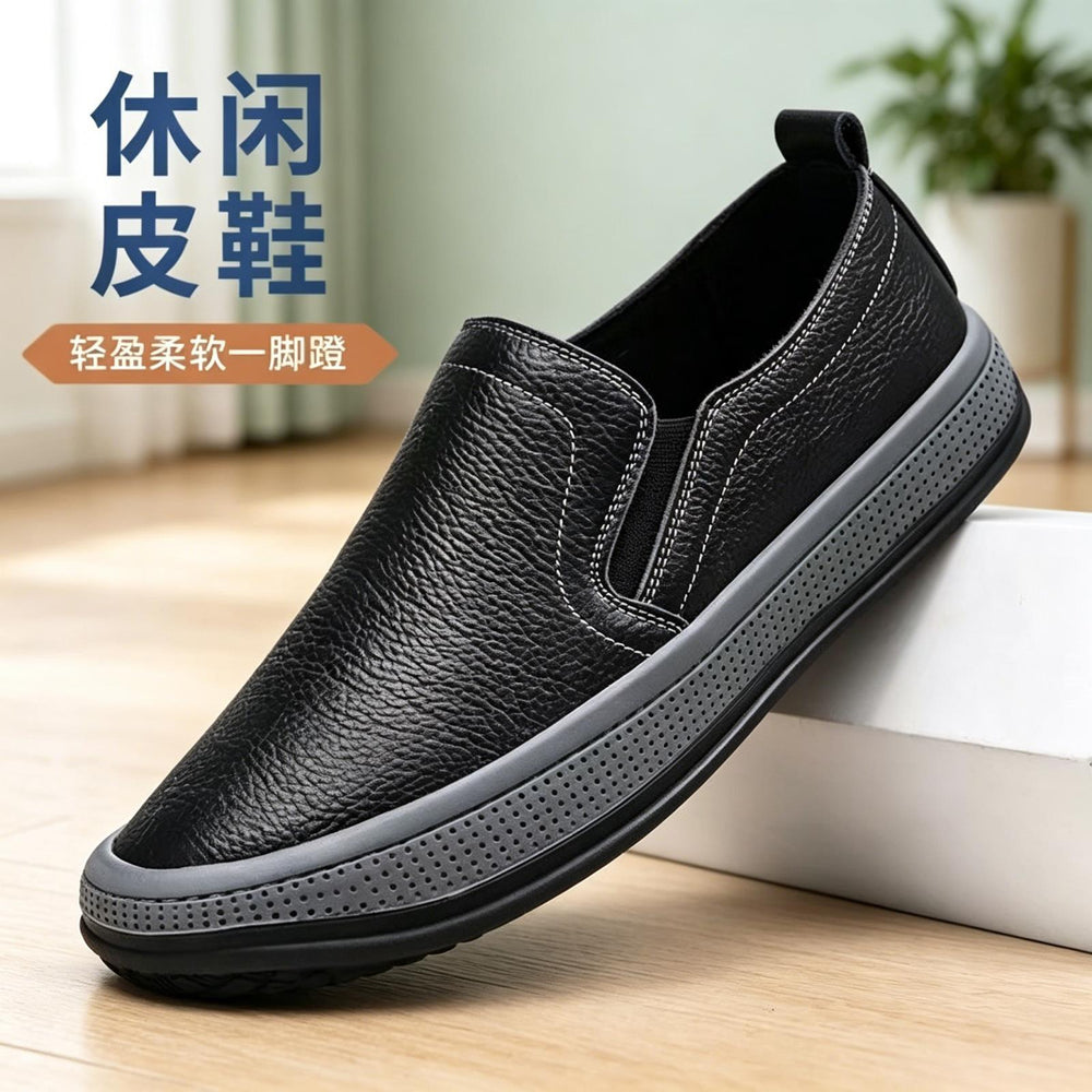 Herren Bequeme Slip-On Sneakers aus Leder Shop Nory