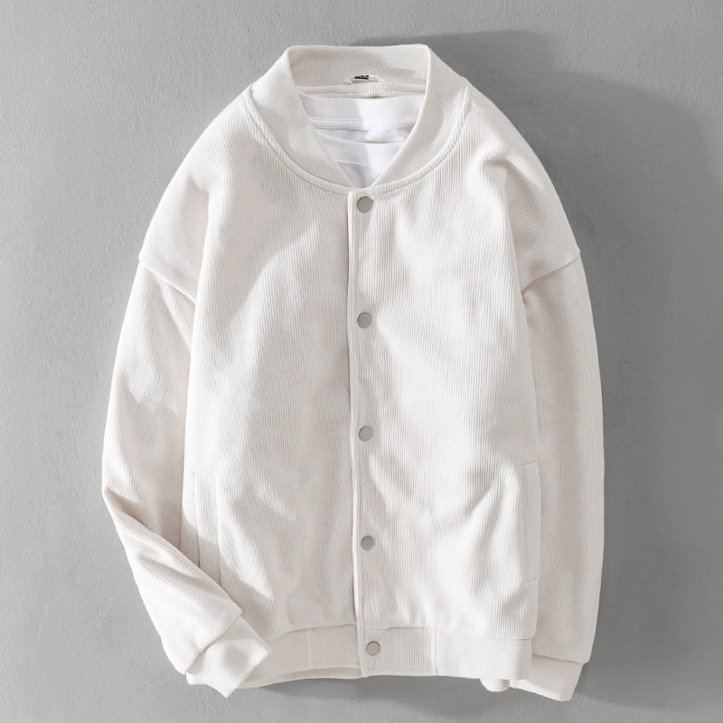 Herren Cord-Collegejacke mit Druckknopfleiste und Rippbündchen Shop Nory