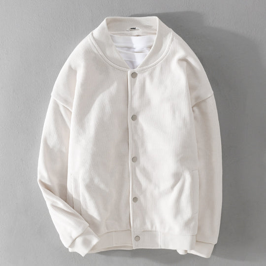 Herren Cord-Collegejacke mit Druckknopfleiste und Rippbündchen Shop Nory