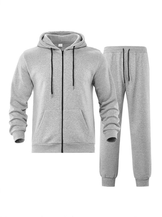 Herren nan zweiteiliges Jogginganzug-Set mit durchgehendem Reißverschluss Kapuzenjacke und taillierter Jogginghose Shop Nory