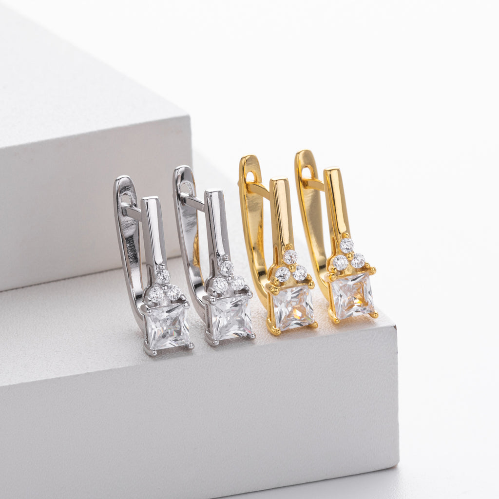 Damen Ohrhänger mit luxuriösen Zirkon-Verzierung aus hochwertigem 925 Sterling Silber Shop Nory