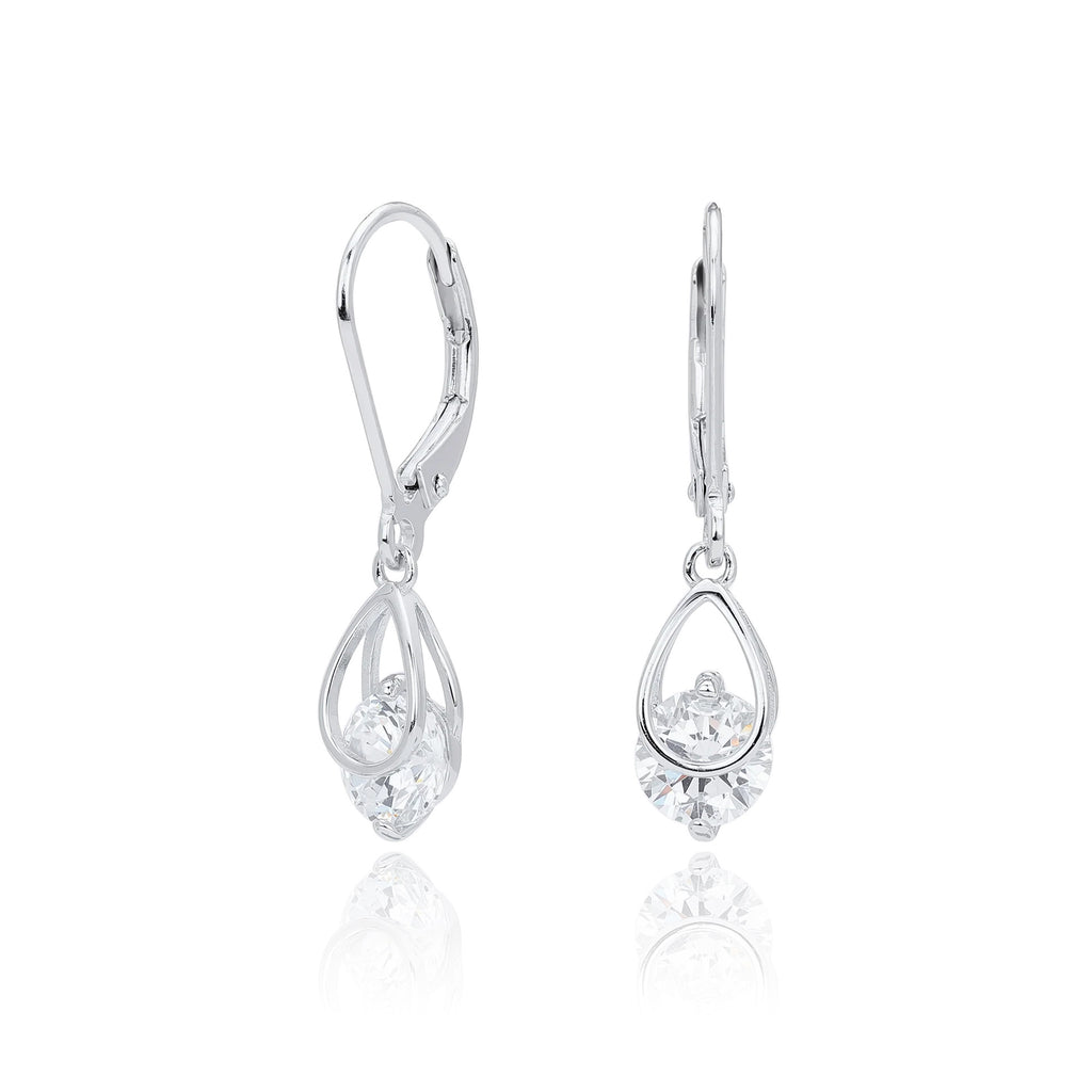 Damen Ohrhänger mit funkelnden Zirkonanhängern aus hochwertigem 925 Sterling Silber Shop Nory
