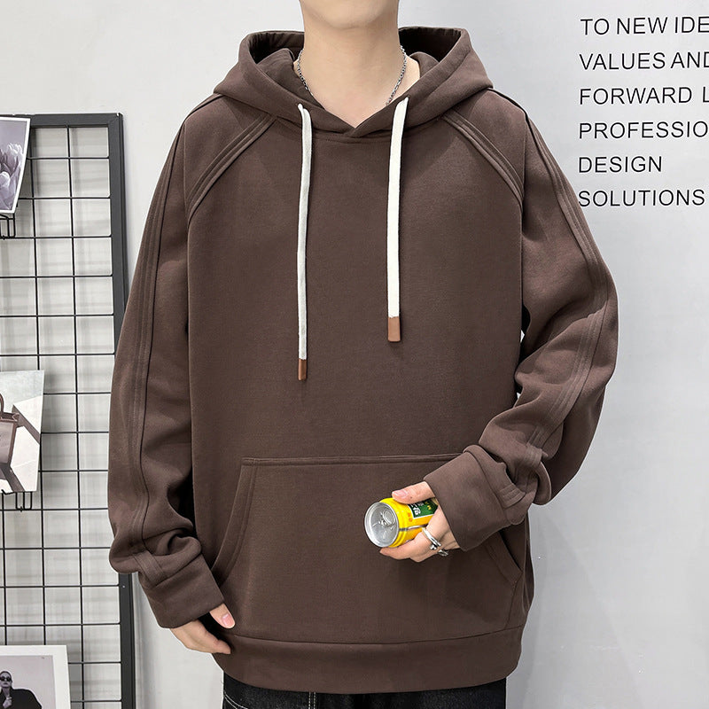 Herren Oversize Kapuzenpullover mit Kängurutasche Raglanärmeln und extra langen Kordeln Shop Nory