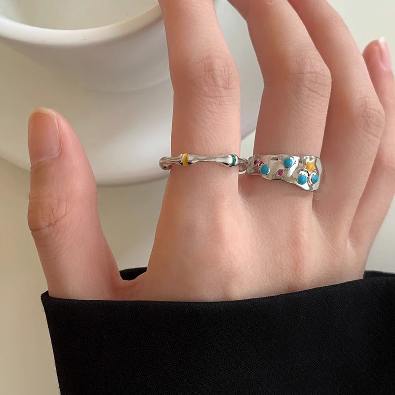 Damen kreativer und lebendiger Ring mit bunten Akzenten Shop Nory