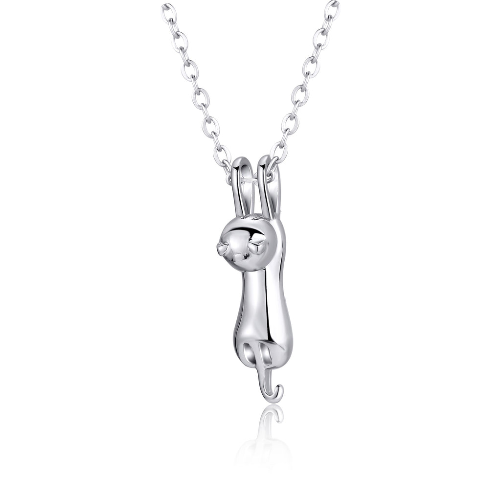 Damen Halskette mit charmantem Katzenanhänger aus hochwertigem Metall Shop Nory