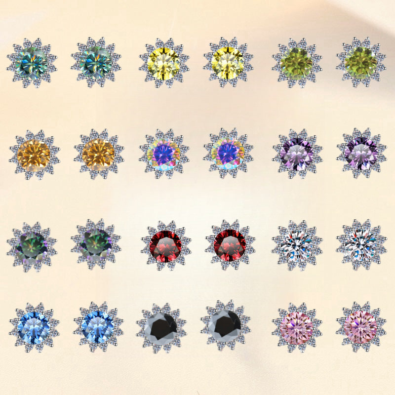 Damen Ohrringe mit strahlenden Zirkonia in floraler Form Shop Nory