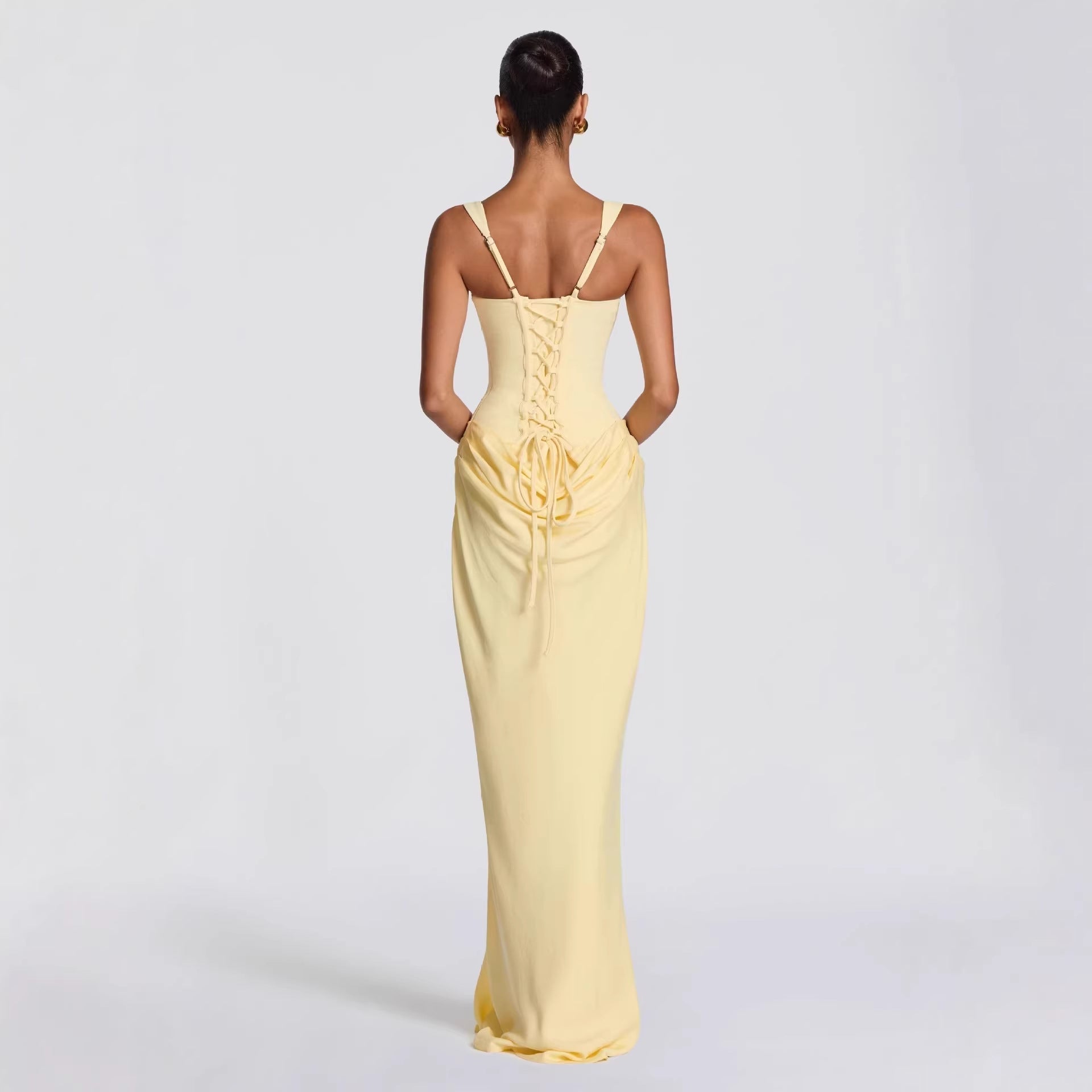 Damen Fließendes Maxi-Kleid mit asymmetrischem Schnitt und raffiniertem Drapé