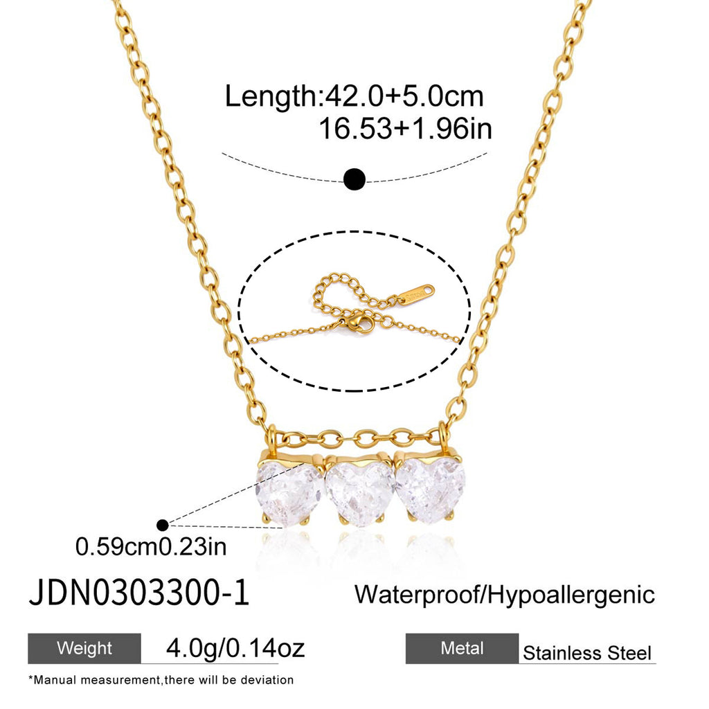 Damen Halskette mit funkelnden Zirkonia und verstellbarem Edelstahlverschluss Shop Nory