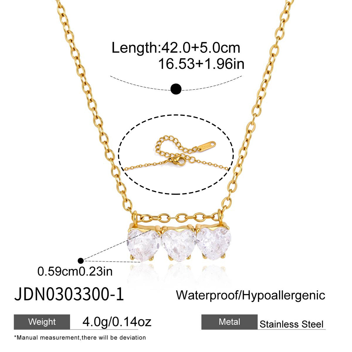 Damen Halskette mit funkelnden Zirkonia und verstellbarem Edelstahlverschluss Shop Nory