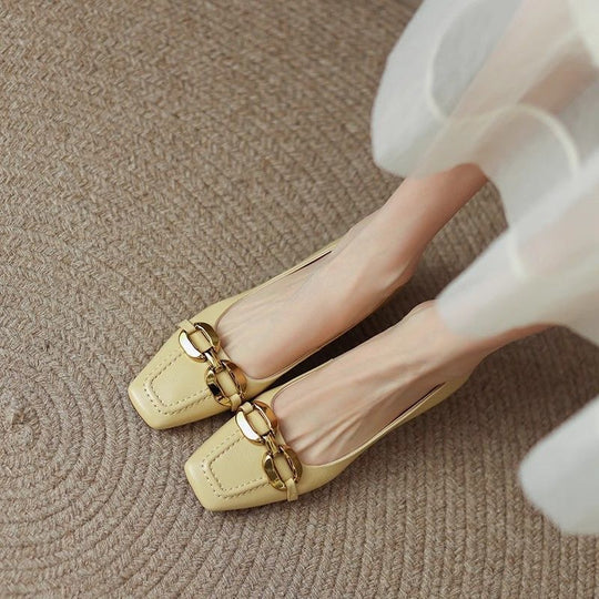 Damen Ballerinas mit elegantem Kettenakzent