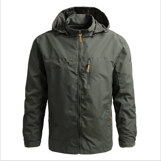 Herren Leichte wasserabweisende Kapuzen‑Windjacke mit Brusttasche und verstellbarem Saum Shop Nory