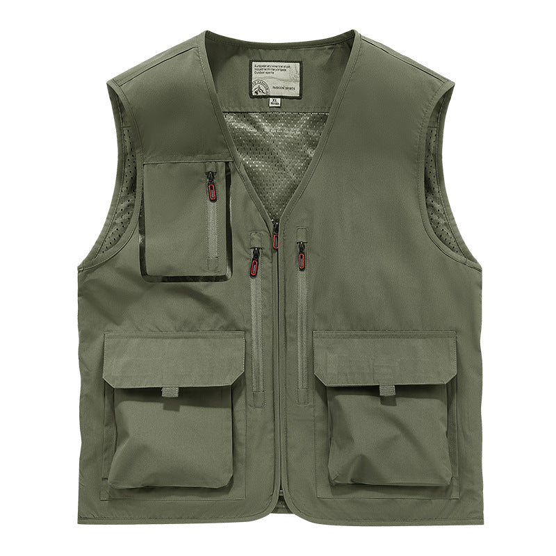 Herren Multifunktionale Outdoor-Utilityweste mit Mesh-Innenfutter und Mehrfach-Taschen Shop Nory