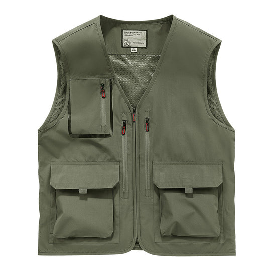 Herren Multifunktionale Outdoor-Utilityweste mit Mesh-Innenfutter und Mehrfach-Taschen Shop Nory