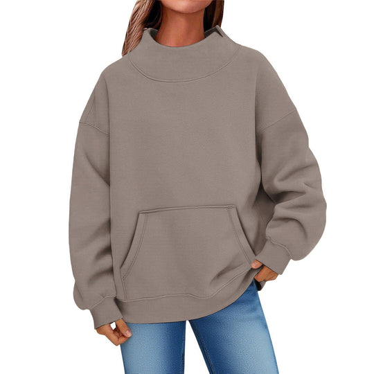 Damen Oversized Hoodie mit Stehkragen und Kängurutasche Shop Nory