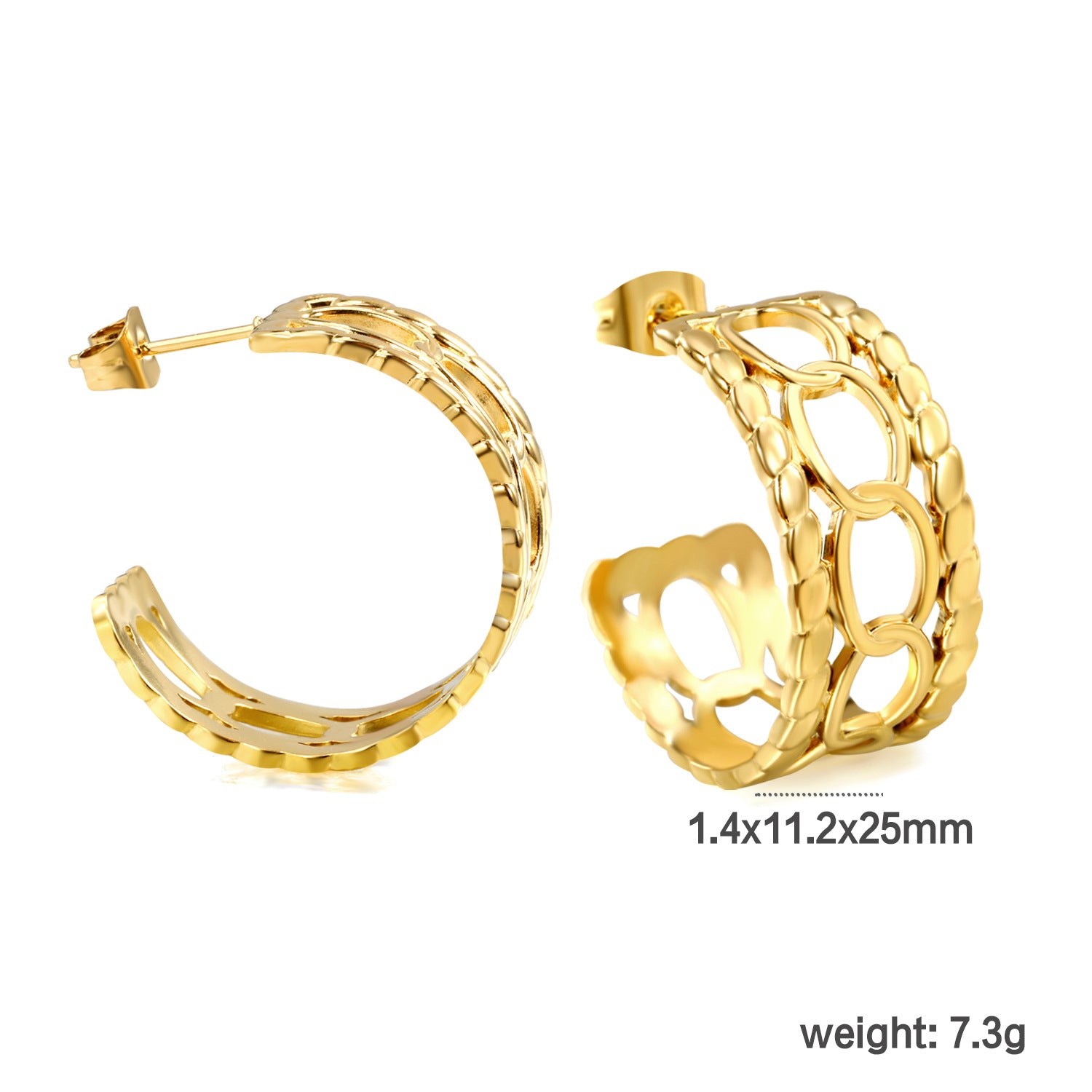 Damen Hängende Creolen mit kunstvollem Design und goldplattierter Oberfläche Shop Nory