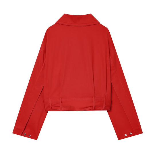 Damen Cropped‑Trenchjacke mit Tunnelzug, Knotenbindegürtel und markantem Stehkragen Shop Nory