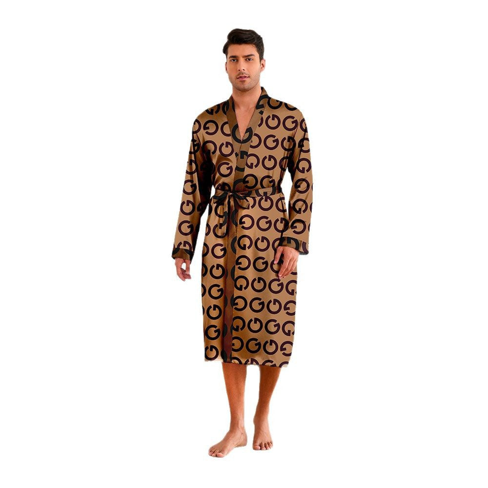 Herren Kimono mit modernem Muster und Gürtel – Shopnory