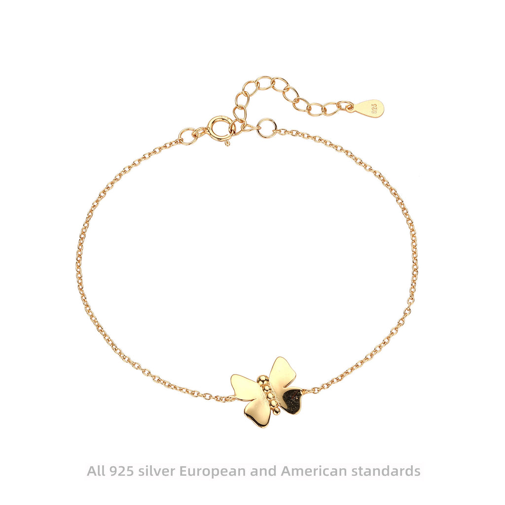 Damen Armband mit filigranem Schmetterlingsanhänger aus 925 Sterling Silber Shop Nory