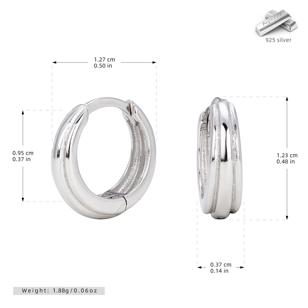 Damen Creolen mit geschwungenem Design aus 925 Sterling Silber Shop Nory