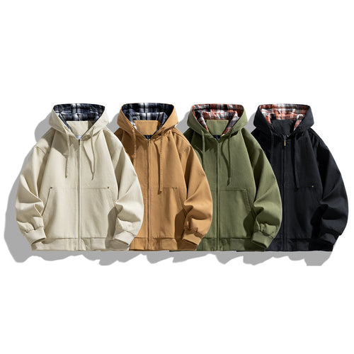 Herren Sportliche Kapuzenjacke mit Fleece-Futter Shop Nory