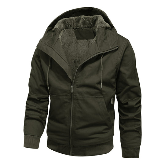 Herren Kapuzenjacke mit Sherpa-Futter und Canvas-Außenmaterial Shop Nory