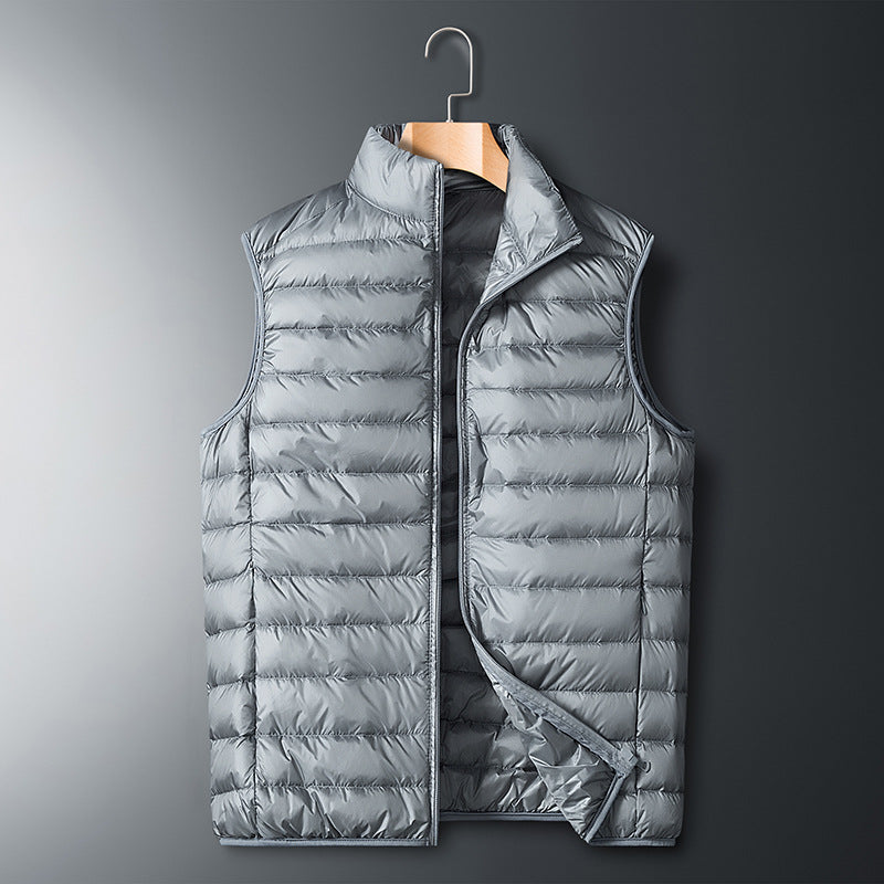Herren Ultraleichte packbare Daunenimitat-Steppweste mit Stehkragen Shop Nory