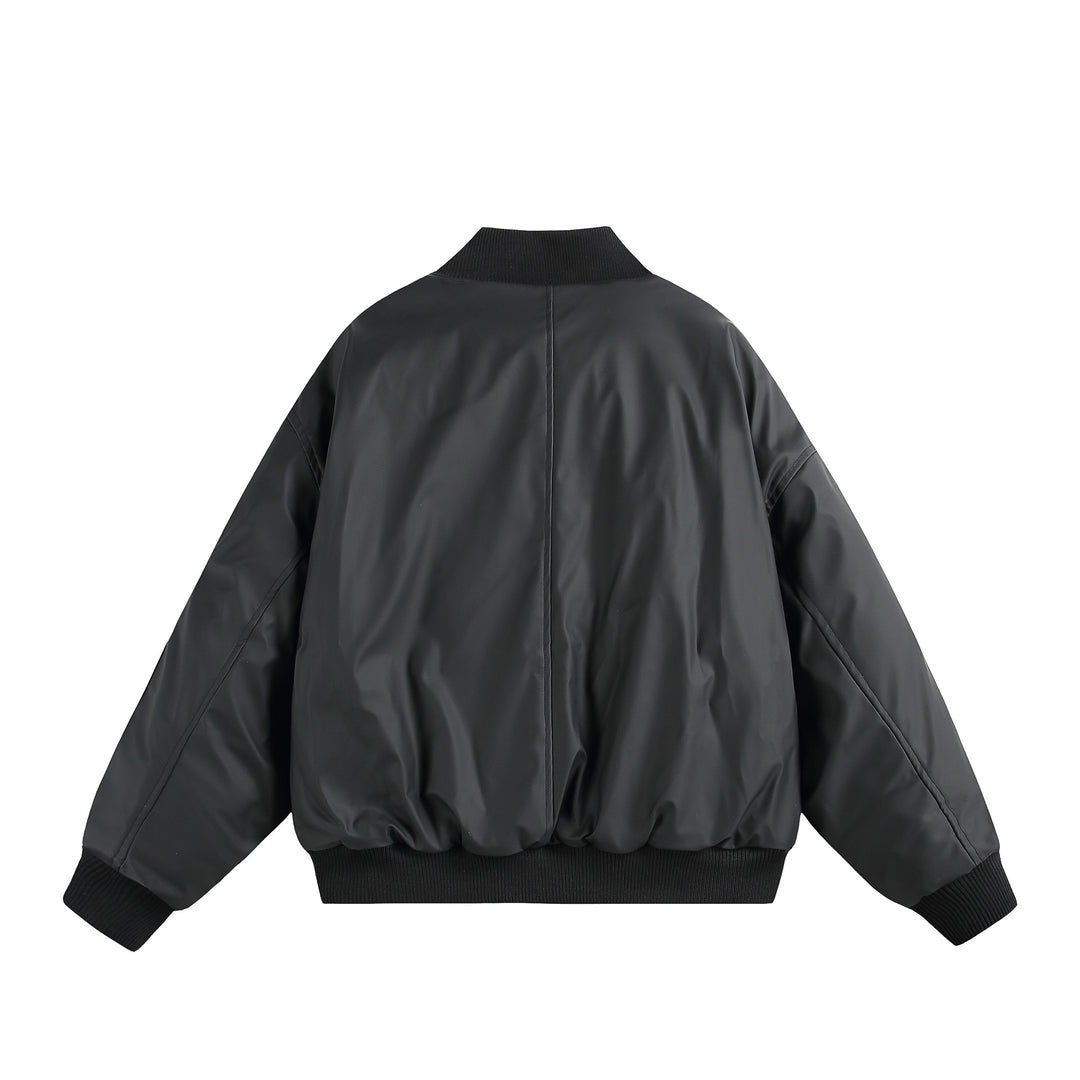 Unisex Kurz geschnittene Oversize-Pufferjacke mit Utility-Ärmeltasche und Rippenbündchen Shop Nory