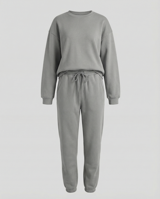 Jogginganzug Damen Sweatset aus Baumwollmix mit lockerem Schnitt