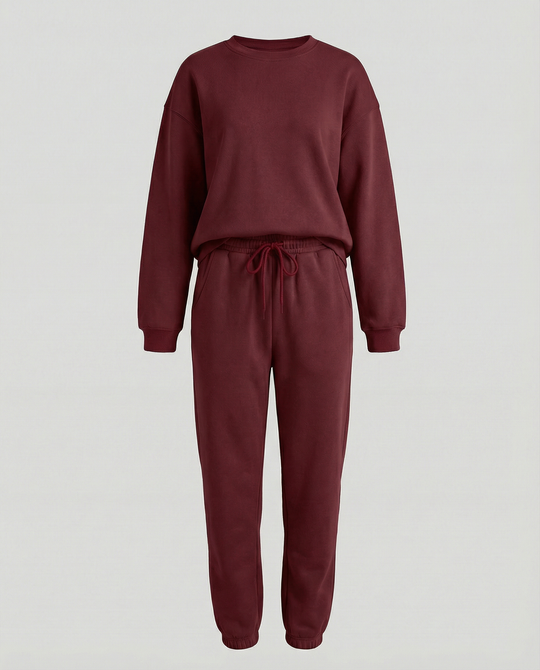 Jogginganzug Damen Sweatset aus Baumwollmix mit lockerem Schnitt
