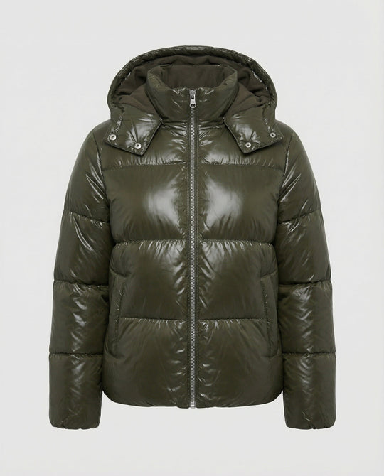 Damen Puffy Jacke Kapuze
