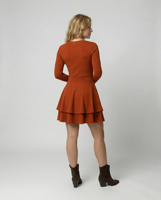 Damen Wickelkleid Rüschen | Heidi-Mode