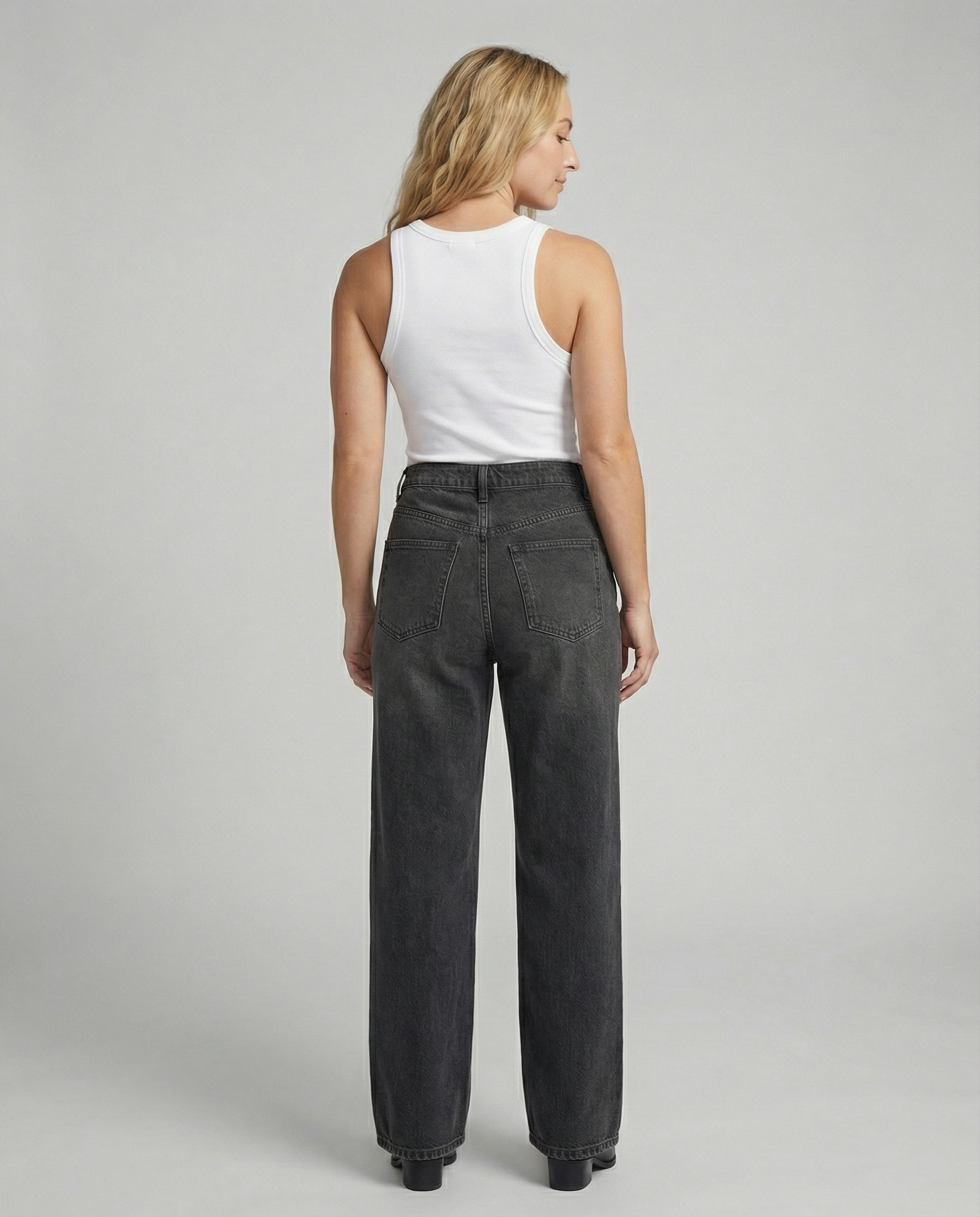 Damen hoch taillierte Vintage Jeans