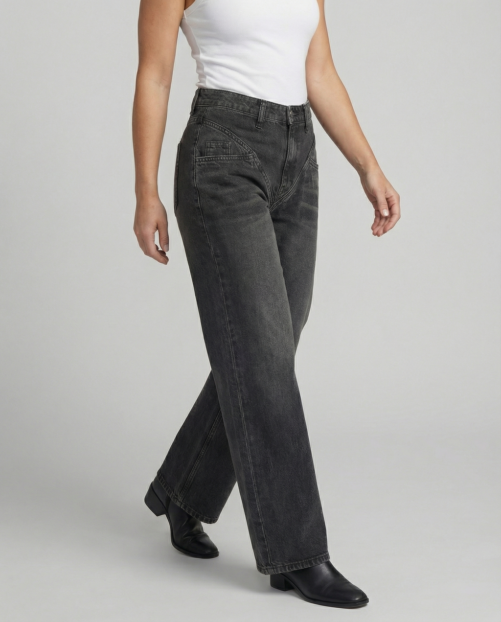 Damen hoch taillierte Vintage Jeans