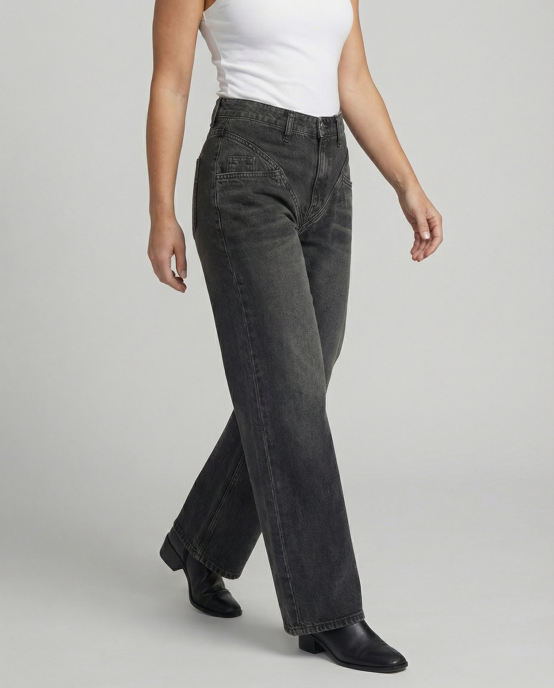 Damen hoch taillierte Vintage Jeans