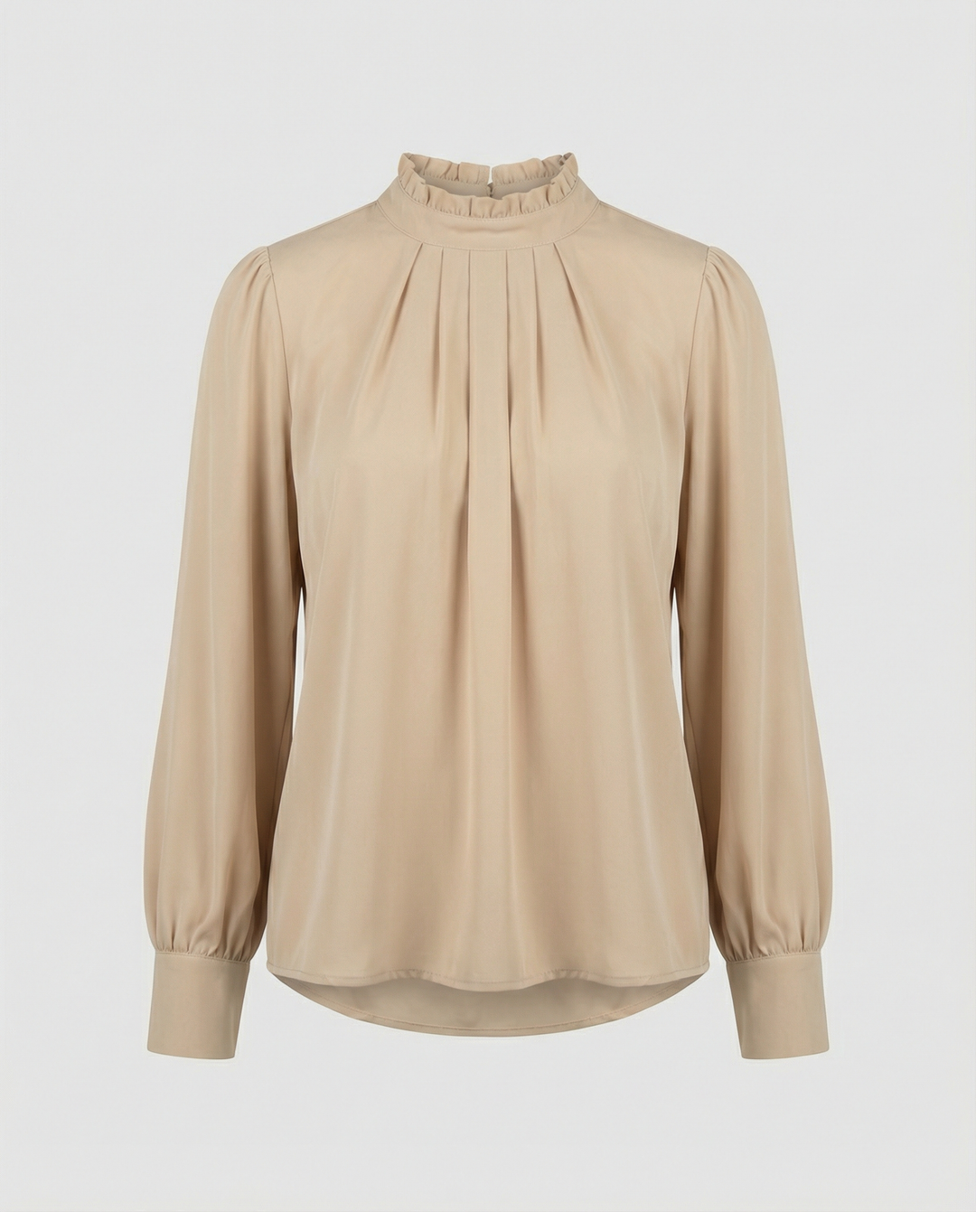 Falten Hoher Kragen Lässiger Schnitt Elegante Kleidung
